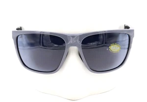 New Costa Del Mar FERG XL Shiny Gray Sunglasses Gray 580P Lens 06S9012 90121262 - Picture 1 of 6