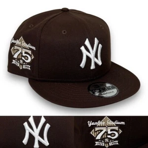 NY Yankees 75th Adjustable 9FIFTY Snapback New Era Cap - Dark Brown - NWT - Picture 1 of 8