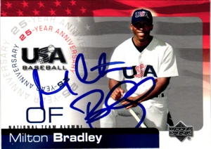 2004 Upper Deck USA Baseball 25-Year Anniversary - #24 Milton Bradley Signed - Picture 1 of 2
