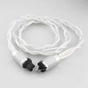 Audiophile 5N OCC Copper HiFi Audio Power Cable US EU Silver Plated Power Cord - Picture 1 of 9