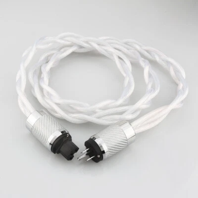 Audiophile 5N OCC Copper HiFi Audio Power Cable US EU Silver Plated Power Cord - Image 1 of 4