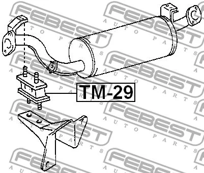 Kit de montaje sistema de escape TM-29 FEBEST 1990-2009 Toyota Land Cruiser Foto 1 de 2