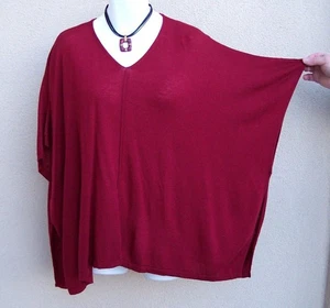 J Jill Merino Wool Tencel poncho cape sweater size OS FALL HOLIDAY vneck topper - Picture 1 of 7