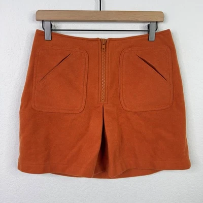 GAP Skirt Women 6 Rust Orange VTG Wool Blend Zip Pockets Fall Retro Mod Y2K Mini - Image 1 of 4