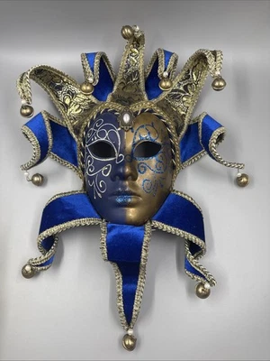 Original Venezia Hand Made In Italy Full Face Venetian Jester/ Joker Mask Decor - Image 1 of 4