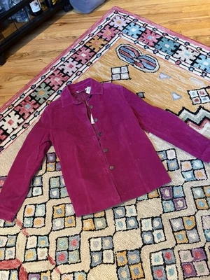 Jaqueta de camurça fúcsia tamanho médio - Imagem 1 de 4