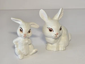 2-teiliges Keramik Hase Kaninchen Figurenset 3 Zoll Vintage  - Bild 1 von 7
