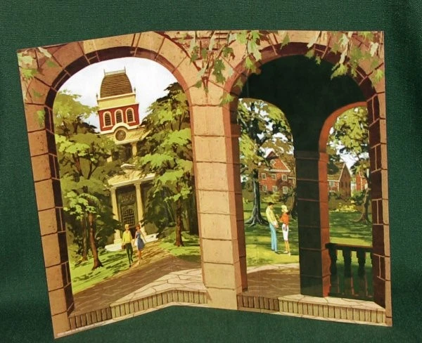 BARBIE Retro 1960 STATE COLLEGE CAMPUS BACKDROP for DOLL DIORAMA DISPLAY FUN - Image 1 of 1