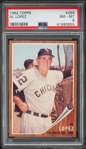 1962 Topps BB Card #286 AL Lopez Chicago White Sox HOF MGR PSA 8 NM-MT - Picture 1 of 2