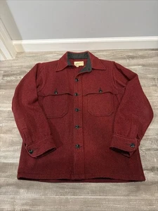 Vtg 80s Eddie Bauer Wool Flannel Shirt Jacket Sz M Button Up Outdoor - Picture 1 of 6