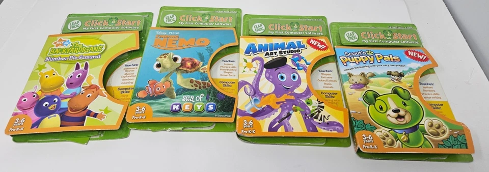 LeapFrog Click Start Game Lot Of 4 The Backyardigans Number Pie Samurai & More - Image 1 of 4