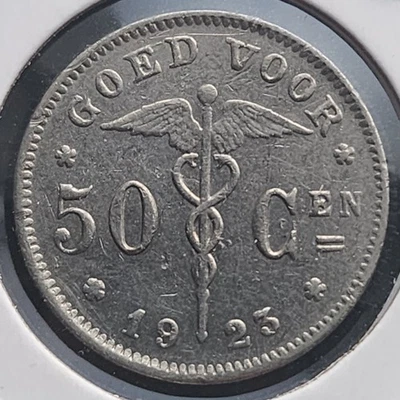 1923 Belgium 50 Centimes Coin - Image 1 of 2
