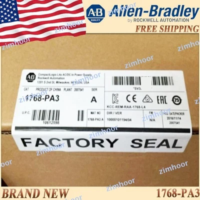 New Sealed AB 1768-PA3/A Compactlogix Power Supply Free Tax 1768PA3 SerA US 1PC - Image 1 of 4