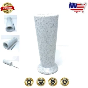 Indestructible Memorial Vase in White Granite - Perfect for Headstone Flowers - Picture 1 of 9
