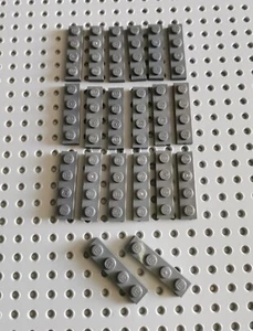 LEGO Platte Bauplatte Basisplatte 1x4 neu dunkelgrau 20 stk basic plate 3710 R1 - Bild 1 von 1