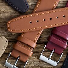 Leather Watch Strap - Premium Leather - 18mm 20mm 22mm & Extra Long Brown Black