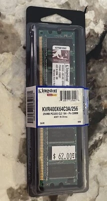 Kingston ValueRAM 256 MB DIMM 400 MHz DDR Memory (KVR400X64C3A/256) NEW IN PKG - Image 1 of 4