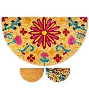Coir Doormat 16''x27.5'' Flowery Outdoor/Indoor Funny Welcome Mat for Home En... - Picture 1 of 9