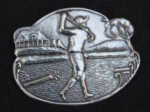 Große Vintage 925 Sterling Silber Golf Brosche - Bild 1 von 4