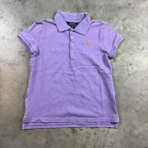 Polo Ralph Lauren Polo Shirt Girls XL Purple Preppy Baby Tee Button Up Preowned - Picture 1 of 9