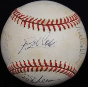 1993 ATLANTA BRAVES Team-SIGNED Baseball PSA/DNA LOA #AN05012 (Maddux & Glavine) - Picture 1 of 11