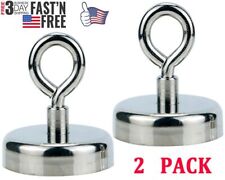 2Pcs Neodymium Fishing Magnet Super Strong Round Rare Earth 100LBS Pulling Force