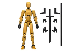 3D Printed Action Figure Multi Jointed Movable Assembly Completed Dummy Golden - Picture 1 of 8