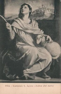 ANTIQUE Pisa Cattedrale S. Agnese Andrea Del Sarto POSTCARD - UNUSED - Picture 1 of 2