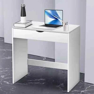 White Wooden Dressing Table Makeup Vanity Computer Desk Room Furniture 1 Drawer - Picture 1 of 8