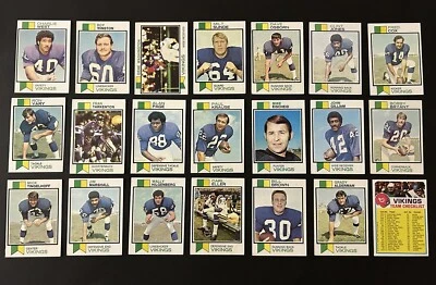 1973 Topps MINNESOTA VIKINGS Complete TEAM Set TARKENTON Osborn PAGE Cox ELLER - Image 1 of 2