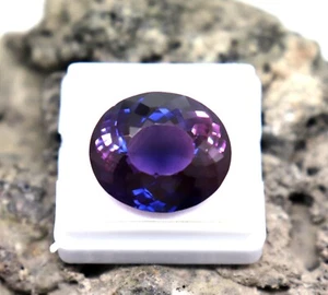 Mined Purple Tanzanite Oval Cut 34ct Faceted Tanzanite AAA Loose Certified Stone - Picture 1 of 9