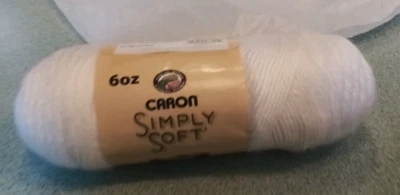 Hilo suave Caron Simply blanco 6 oz acrílico Foto 1 de 3