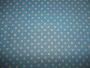 Handmade Cotton crib sheet/pillowcase,Blue with white polka dots - Picture 1 of 2