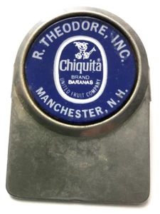 Vintage Chiquita Bananas-Paper Clip Clamp-R. Theodore, Inc-Manchester, NH-Blue - Foto 1 di 4