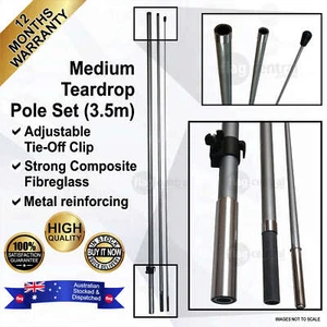 3.5m Medium Teardrop Flagpole Set *Flexible *Durable *Long Lasting *Strong - Picture 1 of 2