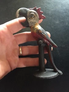 Papagei Gusseisen Flaschenöffner Patina Metall Vogel Tucan Sam Sammler Sittich - Bild 1 von 7