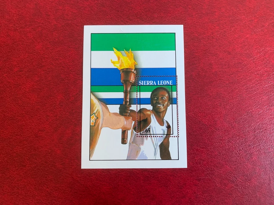 SIERRA LEONA 1988 MNH JUEGOS OLÍMPICOS SEÚL ANTORCHA PORTADOR MINISHEET Foto 1 de 1