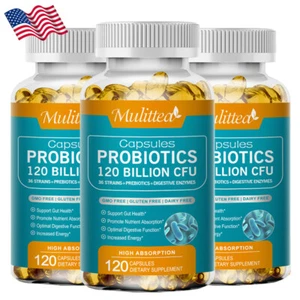 Probiotics Digestive Enzymes 120 Billion CFU Potency Immune Health 360 Capsules - Picture 1 of 8