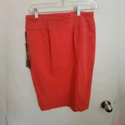 Renuar Pencil Skirt Womens Size 6 Fiesta Coral Pencil Skirt Msrp$74 Pullon NWT - Image 1 of 4