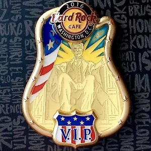 2016 HARD ROCK CAFE WASHINGTON DC VIP LINCOLN MEMORIAL QUARTERLY MEET GUITAR PIN - Picture 1 of 2