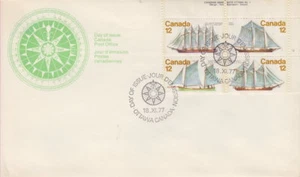 CANADA #744-747 12¢ SAILING VESSELS UR PLATE BLOCK FIRST DAY COVER - Picture 1 of 1