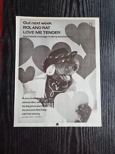 ROLAND RAT LOVE ME TENDER 80S MUSIC Single ADVERT 8.5X11" POSTER - Picture 1 of 1