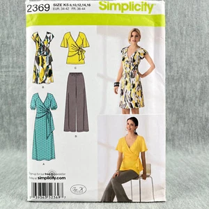 Vestido envolvente Simplicity 2369 túnica top y pantalones falta talla 8 16 patrón de costura - Imagen 1 de 4