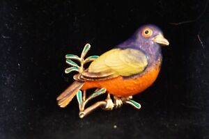 Joan Rivers Bird Bunting Multi Colored Flights of Fantasy Pin Brooch  Excellent 