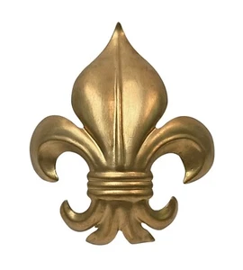 Fleur de lis Gold Leaf Molded Metal Wall Sconce - Picture 1 of 3
