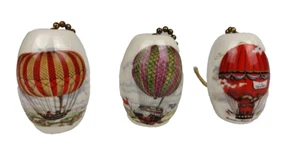 3 Ceramic Pull Chain Light Fan Pull Main Street An Epcot Group Co Air Balloon - Picture 1 of 8