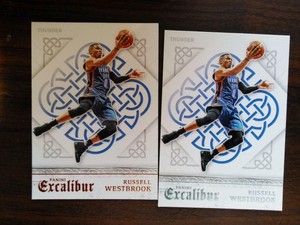 Russell Westbrook 2015-16 Panini Excalibur Light Blue #26 and Base ( 2 Cards)