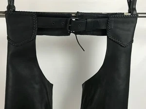 Chaps de motocicleta de cuero - grande - hecho en EE. UU. - cuero pesado de más de 4 libras - Imagen 1 de 12