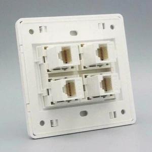 Gniazdo ścienne Płyta Sieć Ethernet LAN CAT6 Gniazdo Panel Twarz D4 GTR8 - Zdjęcie 1 z 15