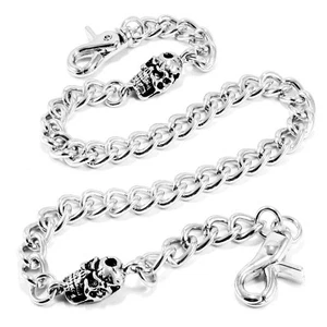 DK Skull Simple Strong Biker Trucker Key Jean Wallet Chain (25") Silver SYC66 - Picture 1 of 7